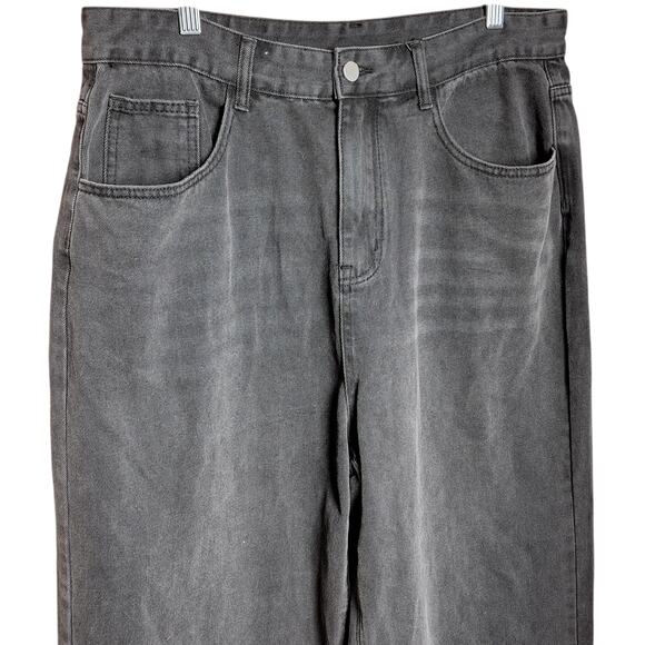 Cider NEW Mid-rise baggy oversized wide legs jeans gray Y2K skater style trendy - Picture 5 of 5